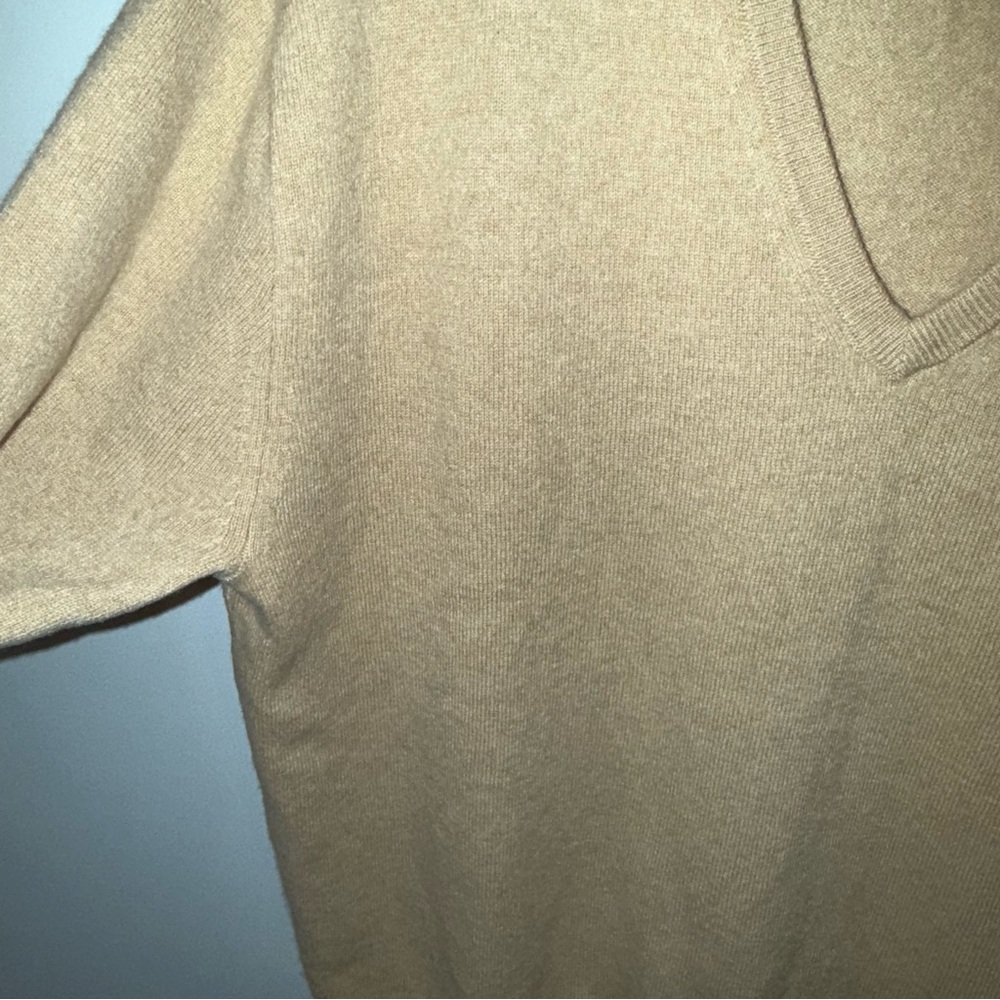 J. Crew 100% Cashmere Relaxed V-Neck Sweater Almond - Picture 7 of 9